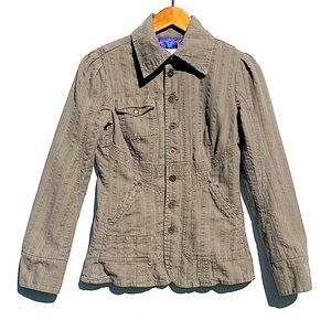 DIESEL Women’s Military Button Front Striped Jacked size Medium